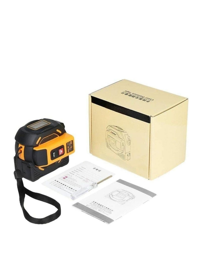 Generic - 40 Meter Single Button Laser Distance Meter with 5  Meter Tape Measure - 2-in-1 Digital Distance Infrared Gauge & Range Finder, LCD Measuring Tape - Image 1
