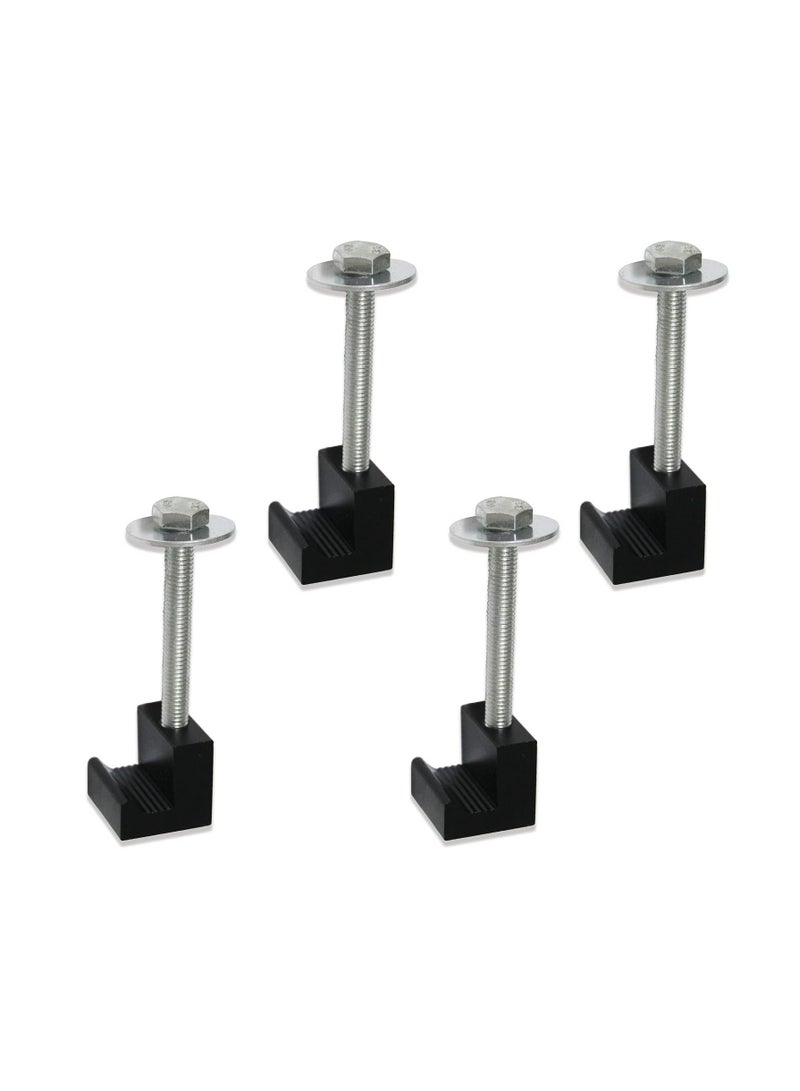 KASTWAVE Aluminum Mounting Clamps for Pickup Truck Tool Box Mount Tie Downs Easy Mount J Hook Crossover Tool box Pickup Mounting Kit (4pcs) - Image 1