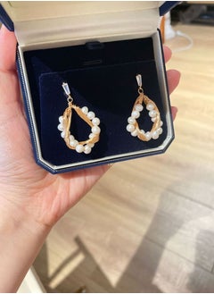 General 925 Silver Plated 18K Gold Wire Winding Natural Freshwater Pearls/Original Handmade Earrings  - Image 1