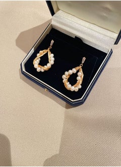 General 925 Silver Plated 18K Gold Wire Winding Natural Freshwater Pearls/Original Handmade Earrings  - Image 3