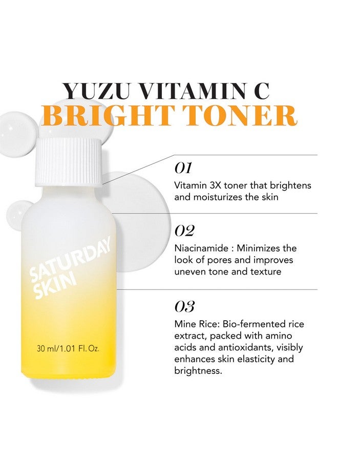 saturday skin 3Piece Skin Care Set Yuzu Vitamin C Sleep Mask Yuzu Vitamin C Bright Toner And Eye Cream Overnight Facial Masks Korean Beauty Best Vitamin C Skincare Set - Image 4