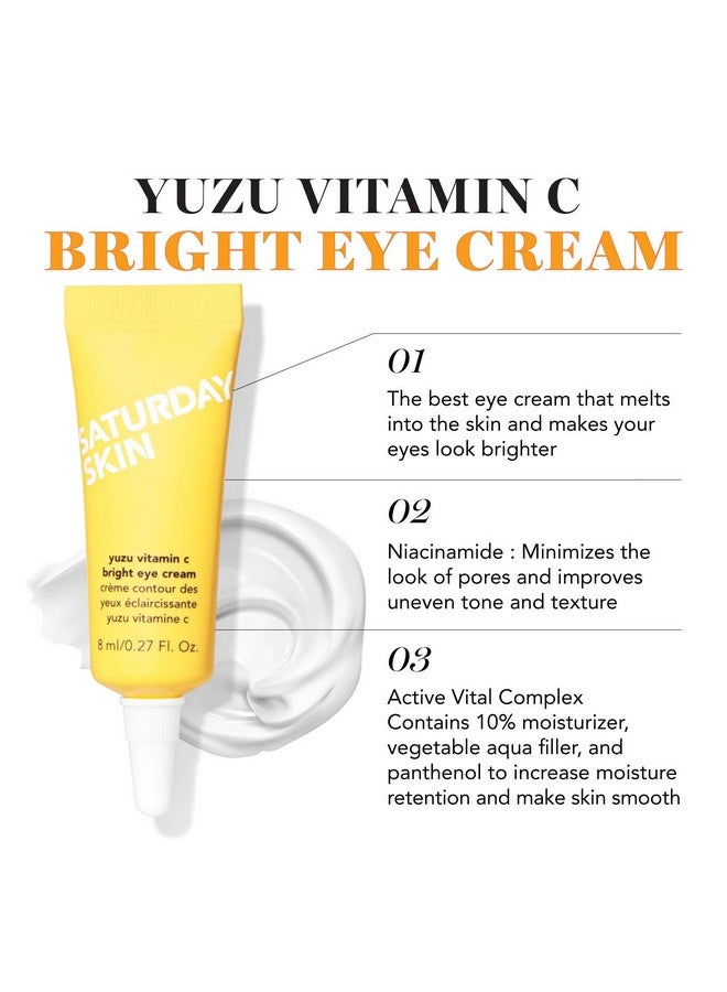 saturday skin 3Piece Skin Care Set Yuzu Vitamin C Sleep Mask Yuzu Vitamin C Bright Toner And Eye Cream Overnight Facial Masks Korean Beauty Best Vitamin C Skincare Set - Image 5