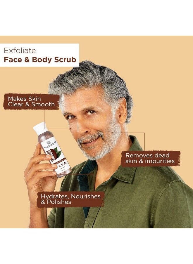 Bella Vita Organic - Exfoliate Coffee Scrub For Face & Body Blackhead Remover De Tan Removal Ayurveda Dirt Removal From Neck Knees Elbows Arms Pack Of 2 (75 Gm Each) - Image 1