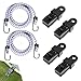Hugwits 2 PCS Car Cover Gust Straps Wind Protector 508 Ft Bungee Cords with Hooks Locking Clips Car Cover Straps Cars Windproof Secure Tie Down Universal for Most Cars SUVs Trucks - Image 2
