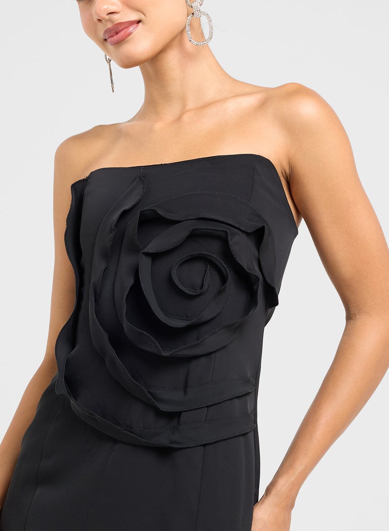 Ginger Strapless Floral Detail Dress  - Image 3