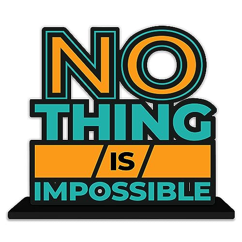 Artvibes Wooden Idols and Figurine Nothing is Impossible Quotes Table Decor for Office Desk Showpiece | Home Decoration | Living Room | Modern Gifting Item (SP_1144) - Image 2