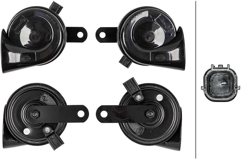 HELLA Fanfare Hella OE-Connect Horn TE26 Set 12 V 110 dB(A) 400 Hz - 500 Hz - High/Low Tone - Electric - ECE - Housing Colour: Black - Quantity: 2-3FH 012 010-121 User friendly optimized build - Image 3