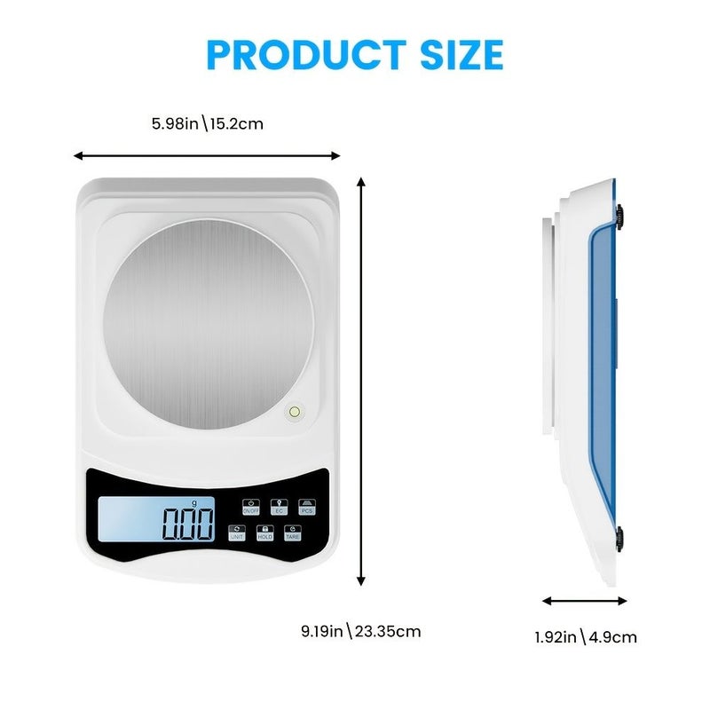 Stainless Steel Digital Scale 1000g Capacity 0 01g Accuracy High Precision Sensor for Kitchen Jewelry Postal Use - Image 1