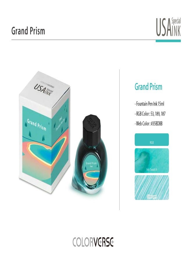 Colorverse Ink - USA Special Series - Wyoming - Grand Prism (15ml) Fountain Pen Ink - Image 2