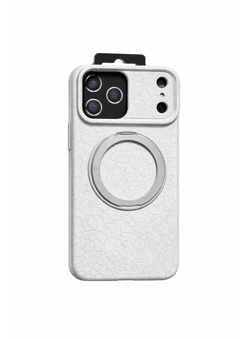 متجر سهل جراب VELIX Marble Stand MagSafe لهاتف iPhone 17 Pro Max، مقاوم للصدمات، مزود بحلقة مغناطيسية. - Image 1