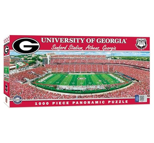 MasterPieces NCAA Georgia Bulldogs, Stadium Panoramic Jigsaw Puzzle, Sanford, 1000 Pieces - Image 1