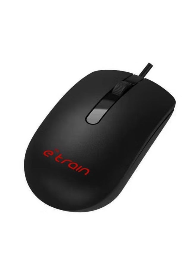 E-Train Wired Optical Mouse MO771 - Black - Image 3
