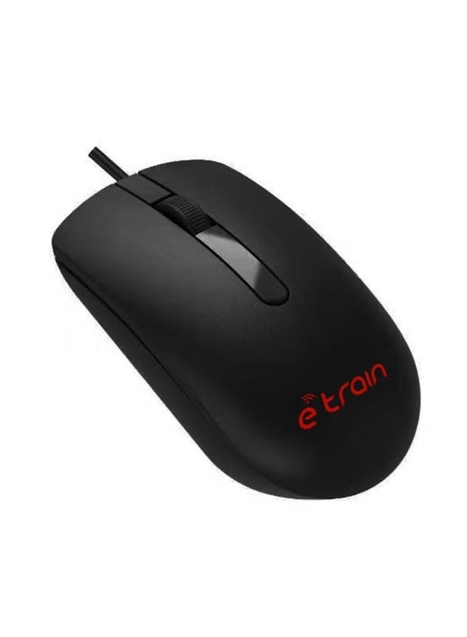 E-Train Wired Optical Mouse MO771 - Black - Image 1