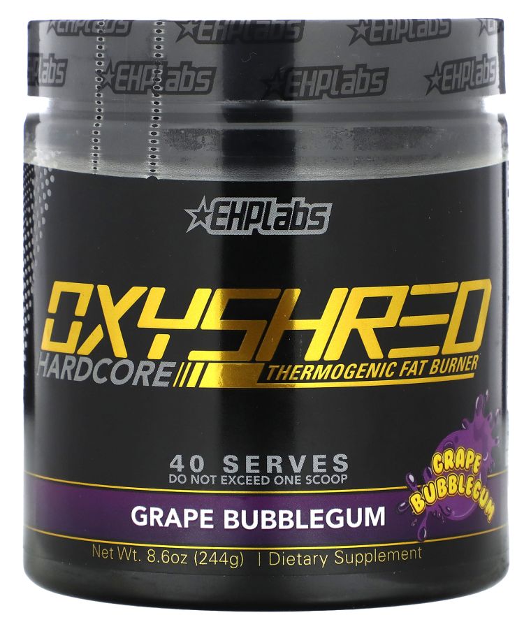 EHPLabs OxyShred Hardcore Thermogenic Fat Burner Grape Bubblegum 8.6 oz (244 g)