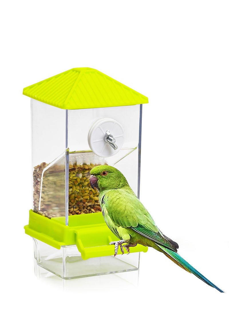 FDTY مجموعة مغذيات مياه للطيور مغذية طيور أوتوماتيكية للأقفاص حاوية طعام شفافة للأقفاص مغذيات بذور الببغاوات الأكريليكية إكسسوارات للطيور الصغيرة الببغاوات الكاكاو الكناري 3.1*3.26*7.3 بوصة - Image 1