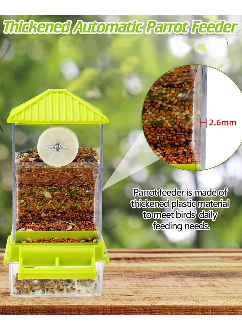 FDTY مجموعة مغذيات مياه للطيور مغذية طيور أوتوماتيكية للأقفاص حاوية طعام شفافة للأقفاص مغذيات بذور الببغاوات الأكريليكية إكسسوارات للطيور الصغيرة الببغاوات الكاكاو الكناري 3.1*3.26*7.3 بوصة - Image 4