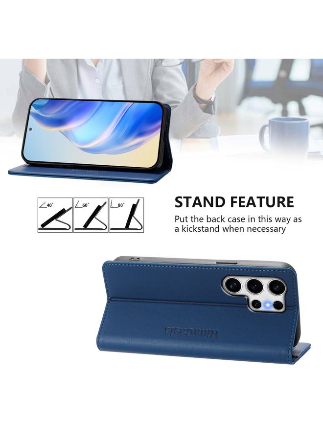 اس-توب جراب لهاتف Samsung Galaxy S22 Ultra 5G RC01 جراب هاتف جلدي مزدوج الطي مزود بشفط مغناطيسي بتقنية RFID - Image 4