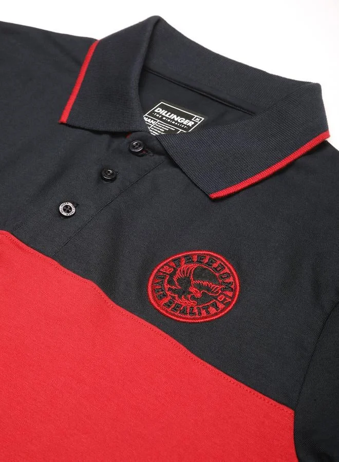 ديلينجر تيشيرت بولو بنمط كتل الالوان وقصة عادية للرجال