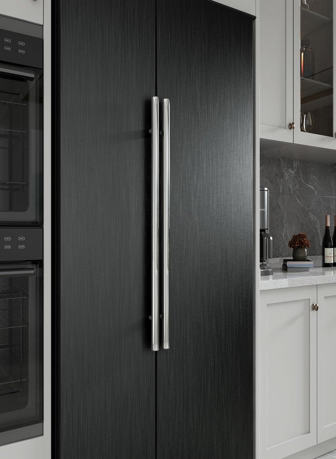 Livelynine Brushed Black Peel and Stick Wallpaper Stainless Steel Contact Paper for Appliances Dishwasher Refrigerator Door Covers Fridge Vinyl Wrap Waterproof Kitchen Counter Top Cover 15.8x78.8 - Image 2