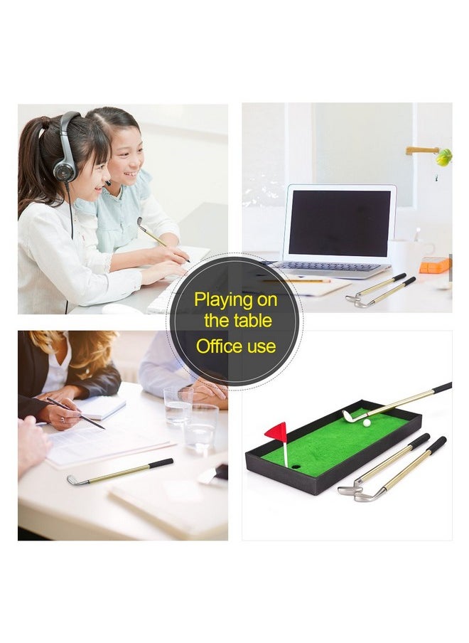 Juboury - Golf Pen Set, Mini Desktop Golf Ball Pen Gift Set With Putting Green, Flag,3 Golf Clubs Pens & 2 Balls, From Daughter Son Wife - Image 1