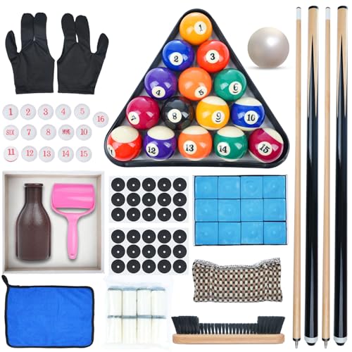 Yeesingsen Pool Balls Set, Pool Table Accessories Kit, Complete Billiard Game Kit, Including Billiards, Cues, Chalk, Pool Table Kit - Image 1