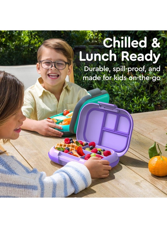 Bentgo Chill Kids Leak-Proof Lunch Box - 4-Compartment Bento Box with Built-In Ice Pack, 3.3 Cup Capacity, PFAS & BPA-Free, Microwave & Dishwasher Safe, Ideal Size for Ages 3 to 7 (Purple) - Image 4