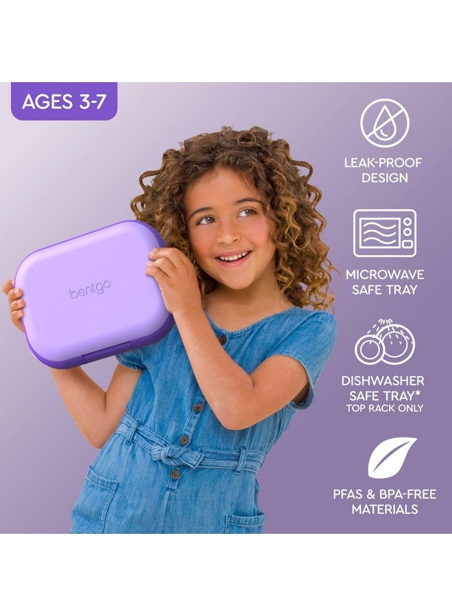 Bentgo Chill Kids Leak-Proof Lunch Box - 4-Compartment Bento Box with Built-In Ice Pack, 3.3 Cup Capacity, PFAS & BPA-Free, Microwave & Dishwasher Safe, Ideal Size for Ages 3 to 7 (Purple) - Image 3
