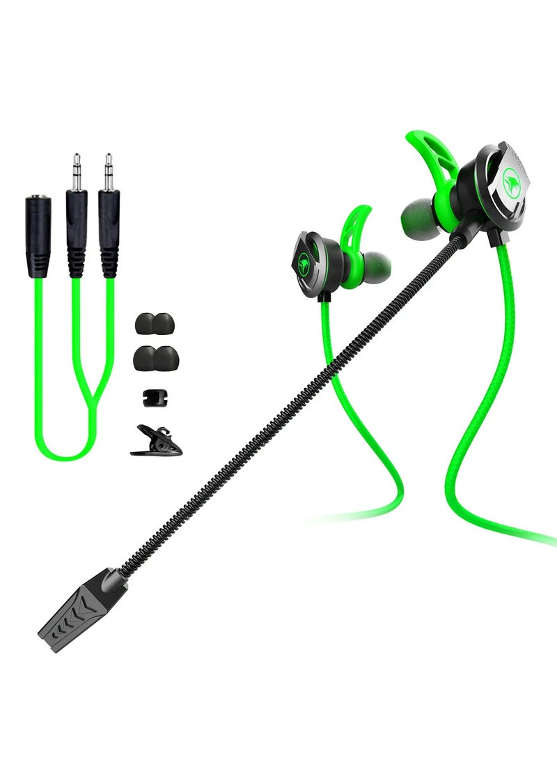 Plextone RX3 Pro Wired Earphones 3.5mm AUX with Dual Microphone HD Detachable Side-mounted In-Ear Headphones Hifi Sound Quality for Mobile Phones and Tablets Green - Image 2