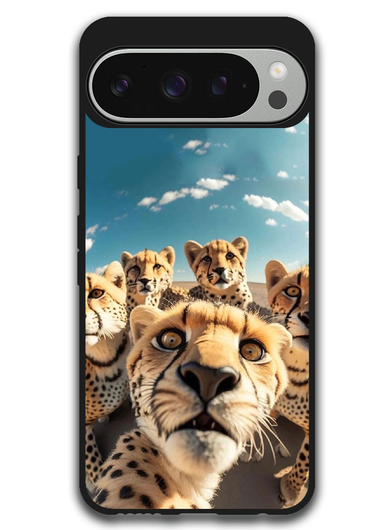 Theodor Protective Case Anti Scratch Shock Proof Bumper Cover For Google Pixel 9 Pro XL Leopard Selfie - Image 1