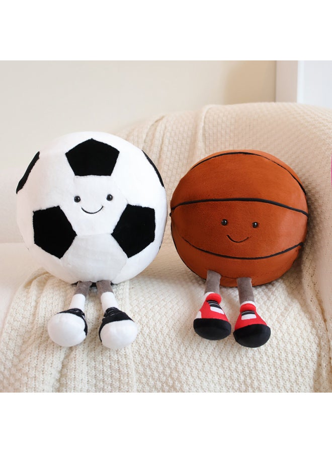 Cute Ins Style Basketball Football Baby Dolls Plush Toys Boys Girls Pillow Soft Stuffed Toy Sports Themed Baby Shower Gift-Specifications:Large Football (diameter 28cm )-Color:Spot - Image 2