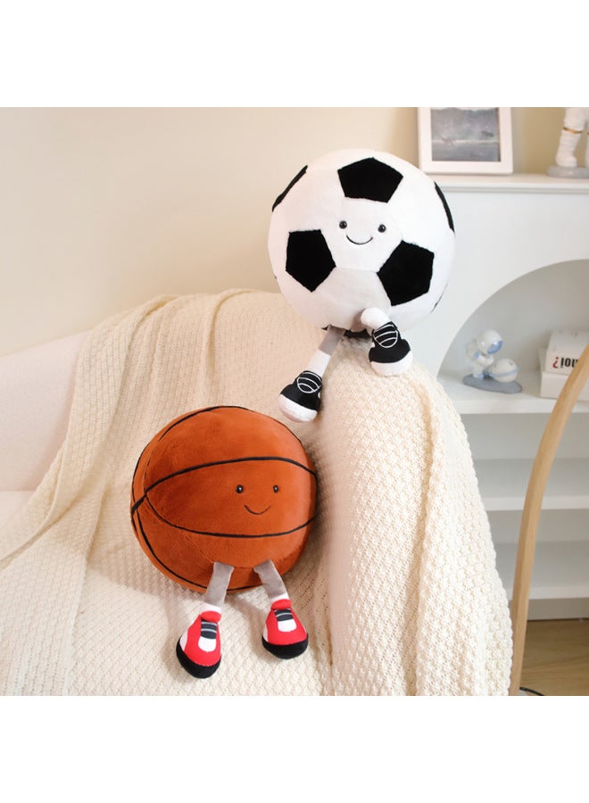 Cute Ins Style Basketball Football Baby Dolls Plush Toys Boys Girls Pillow Soft Stuffed Toy Sports Themed Baby Shower Gift-Specifications:Large Football (diameter 28cm )-Color:Spot - Image 5