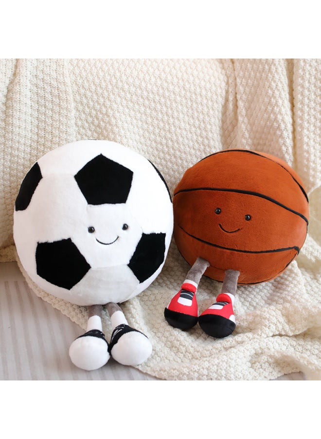 Cute Ins Style Basketball Football Baby Dolls Plush Toys Boys Girls Pillow Soft Stuffed Toy Sports Themed Baby Shower Gift-Specifications:Large Football (diameter 28cm )-Color:Spot - Image 3