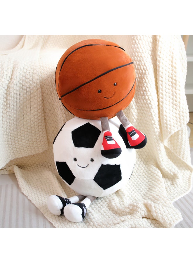 Cute Ins Style Basketball Football Baby Dolls Plush Toys Boys Girls Pillow Soft Stuffed Toy Sports Themed Baby Shower Gift-Specifications:Large Football (diameter 28cm )-Color:Spot - Image 4