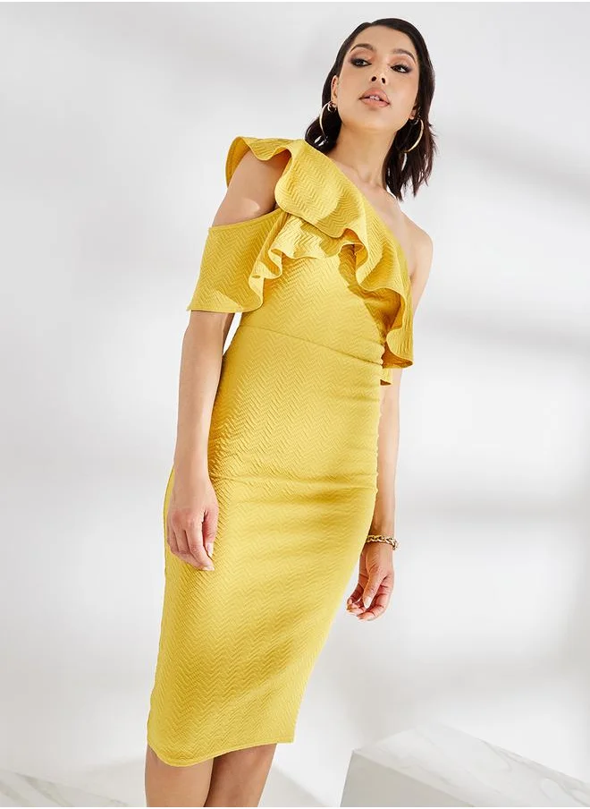 ستايلي Ruffled One-Shoulder Dress