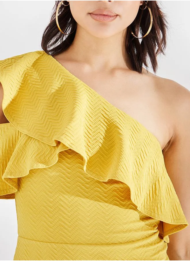 ستايلي Ruffled One-Shoulder Dress