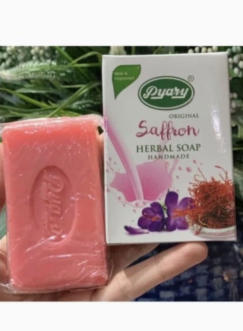 Pyary Pack Of 4 Saffron Herbal Soap Handmade - Image 4