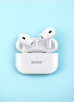 BWOO Original Pro Bluetooth headset from BWOO, second version, a wireless Bluetooth headset that supports wireless charging, features clear sound and noise isolation, works on all mobile phones such as iPh  - Image 2