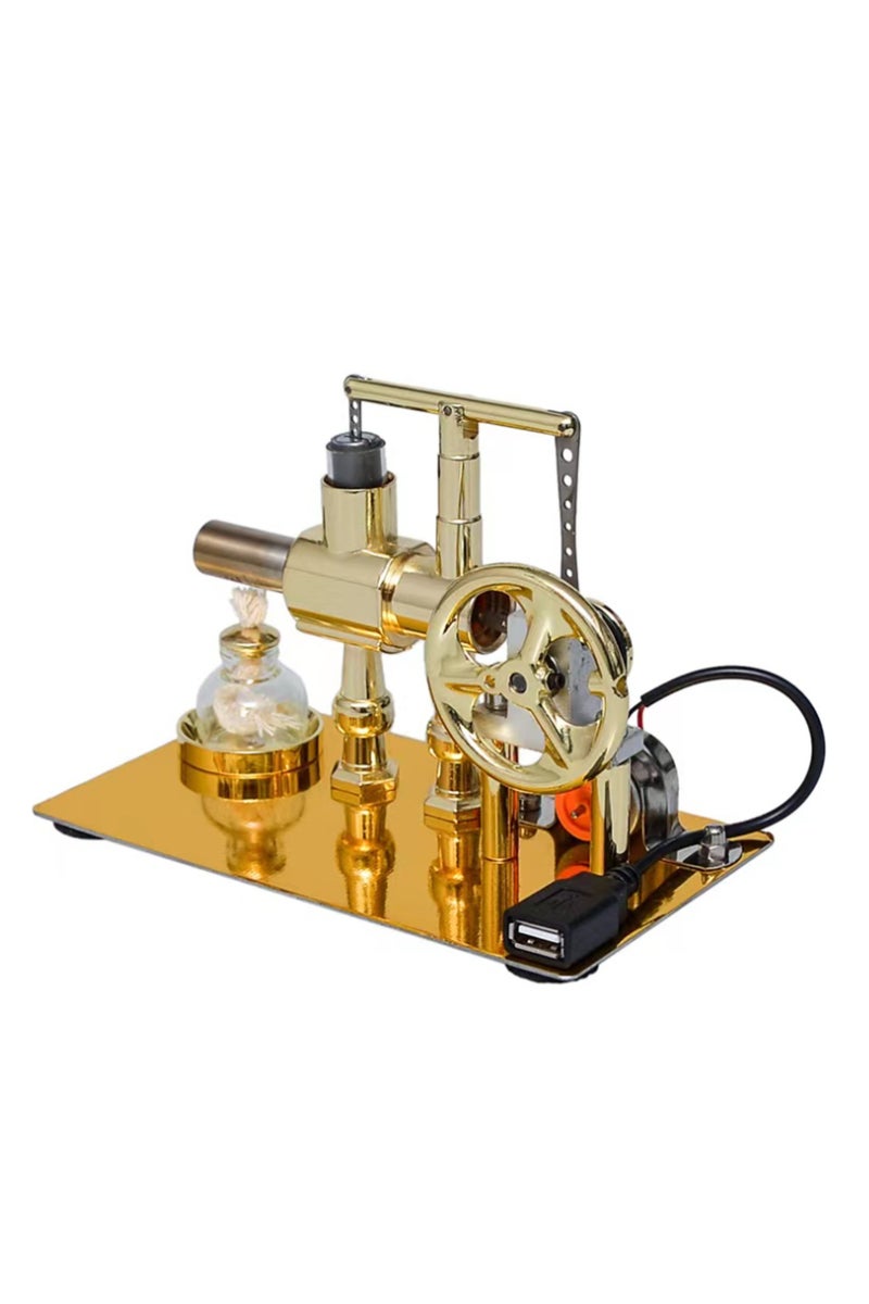 محرك ستيرلينغ أحادي الأسطوانة يعمل بالهواء الساخن، مولد كهربائي، فيزياء، إنتاج العلوم الشعبية