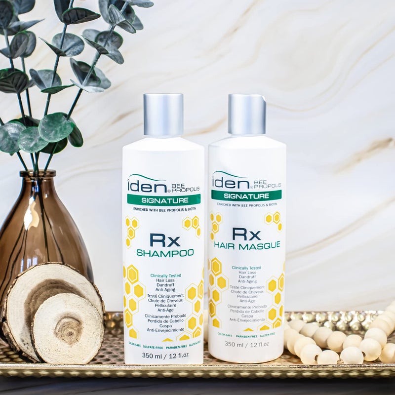 IDEN Bee Propolis Signature RX Hair Masque, Promotes Healthy Hair, Saw Palmetto & Green Tea, 12 fl.oz - Image 1