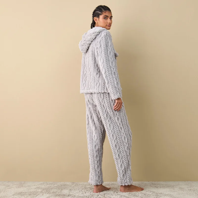 Splash FAV Textured Hooded Top and Pyjama Set