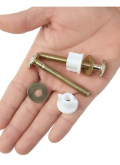Bukela 2Packs Toilet Seat Screws, Steel Toilet Seat Hinge Bolts and Nuts, Heavy Duty Toilet Seat Fastener with Plastic Nuts and Metal Washers, Toilet Hardware Replacement for Top Mount Toilet Seat Hinges  - Image 2