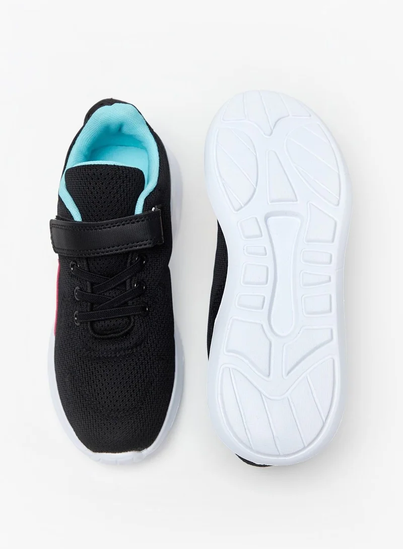 shoexpress Textured Sneakers with Hook and Loop Closure