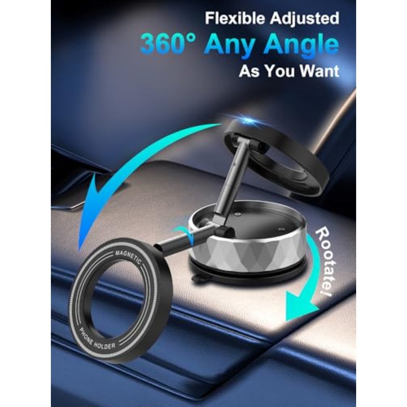 Vacumm Magnetic Phone Holder, Magnetic Phone Holders for car, Suction CupandNano GelandN55 Strong Magnet, Magsafe Phone Mount of Car Accessories for iPhone 17 16 15 14 13 - Image 4