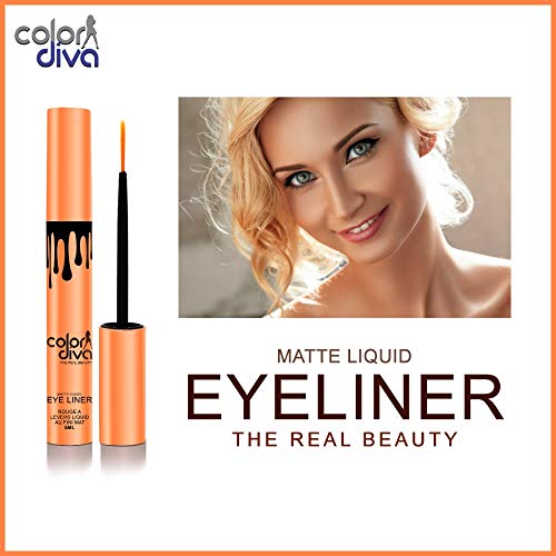 COLOR DIVA Waterproof & Long Lasting Eyeliner & Mascara, Black, 6ml, (EM102) - Image 3