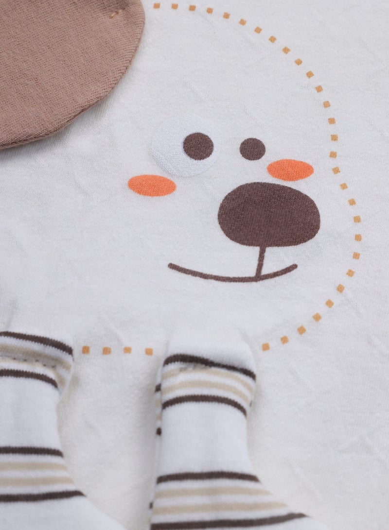 Baby Romper - Short Sleeve Cotton Bodysuit with 3D Puppy Ears, Front Snap Closure, Ultra-Light - For 6-24 Months  - Image 5