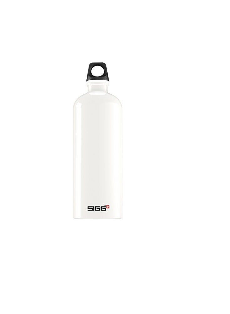 SIGG - Aluminium Water White - Traveller Glacier - Climate Neutral Certified - Suitable For Carbonated Beverages - Leakproof - Lightweight - BPA Free - White - 1 L - Image 1