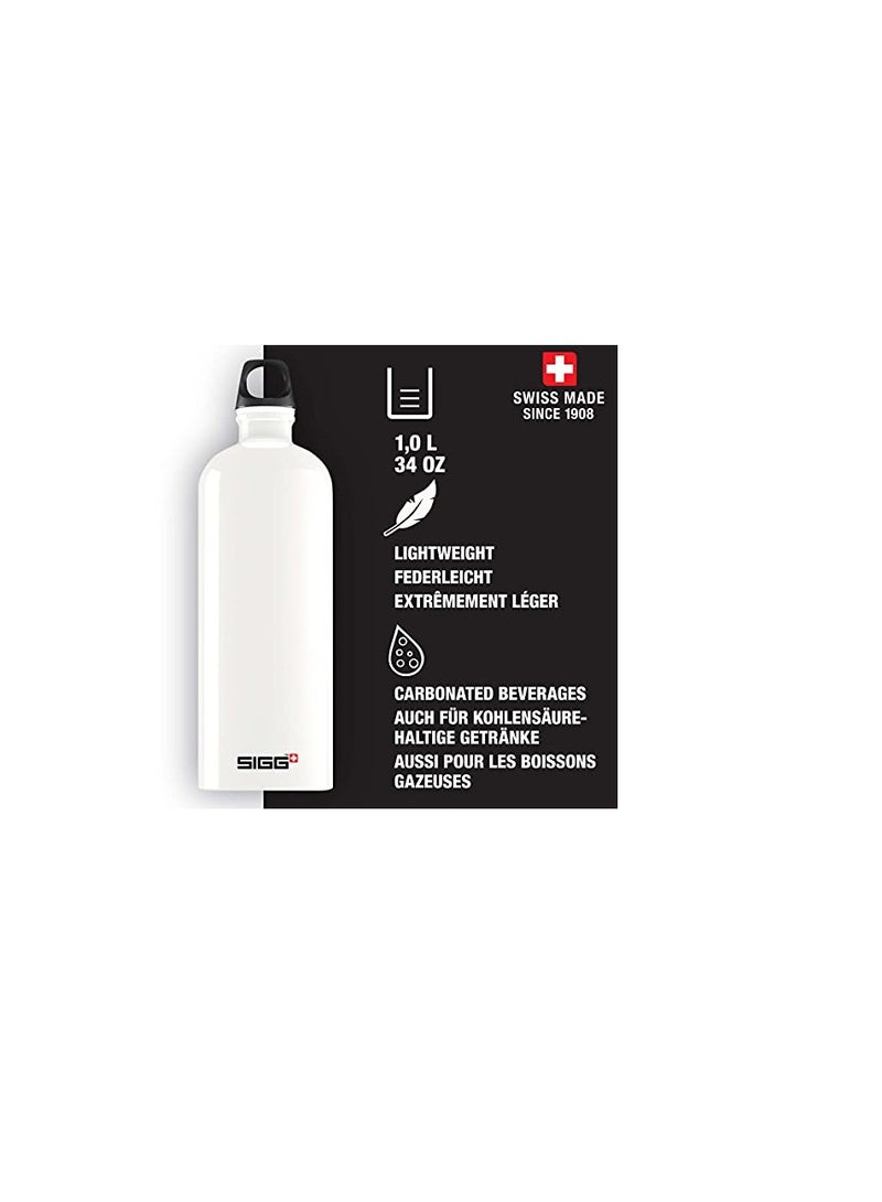 SIGG - Aluminium Water White - Traveller Glacier - Climate Neutral Certified - Suitable For Carbonated Beverages - Leakproof - Lightweight - BPA Free - White - 1 L - Image 4