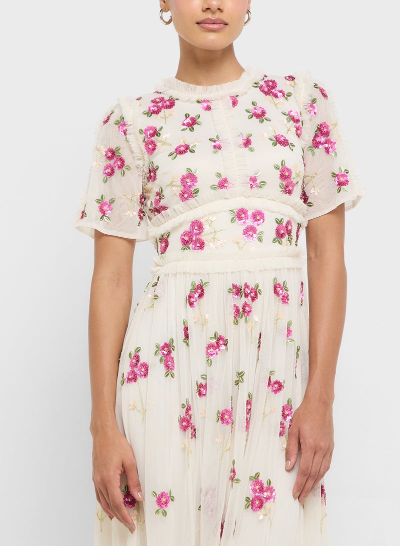 Frock and Frill Lace Embroidered Detail Midi Dress  - Image 3