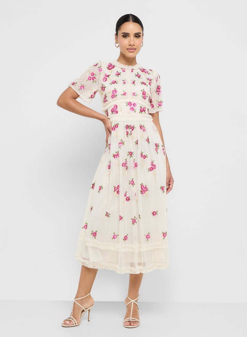 Frock and Frill Lace Embroidered Detail Midi Dress  - Image 4