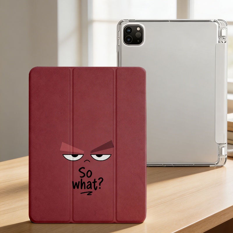 Tablet Case for iPad, Angry Face So What, iPad Slim Case for Mini Air Pro 4 5 6 7 8 9 10 11 12, Compatible with 7.9 8.3 9.7 10.2 10.5 10.9 11 12.9 13 inch Clear Slim Shockproof Cover with Stand for Women - Image 3